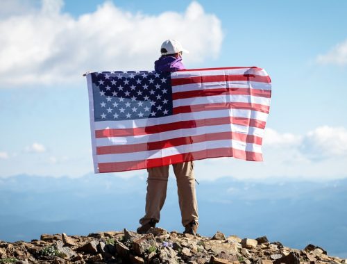 America Flag Mountain Patriotism