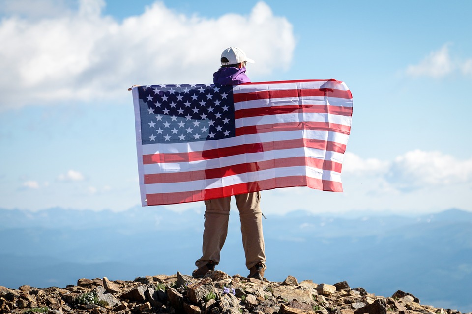 America Flag Mountain Patriotism
